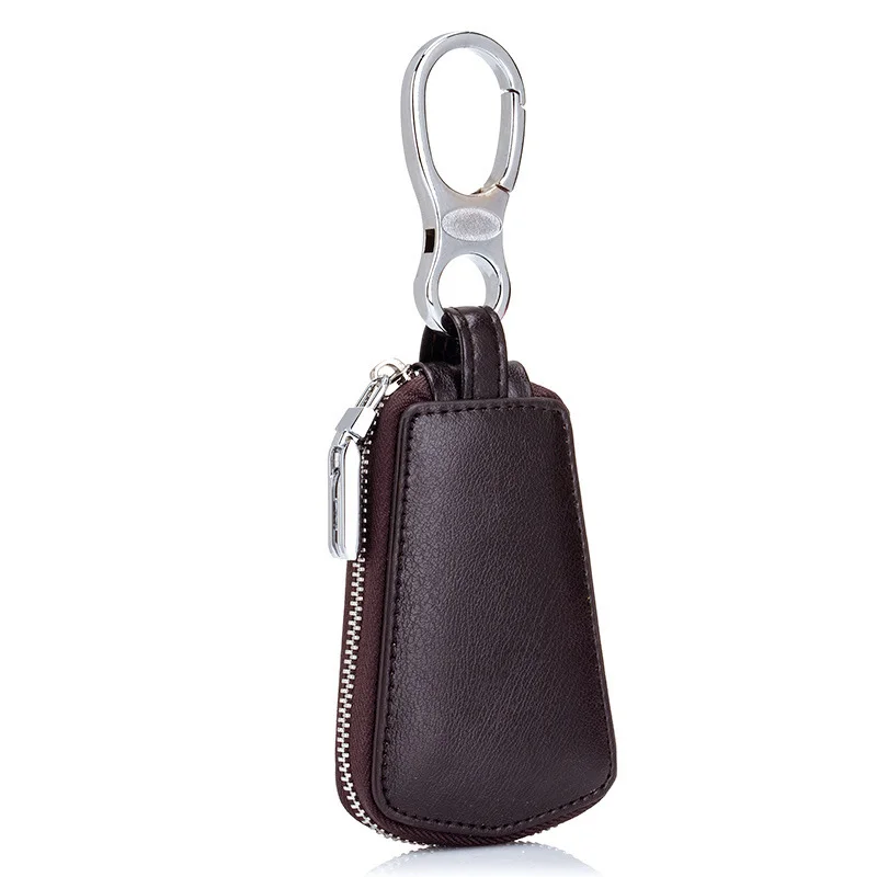 New Women/'s Men Genuine Leather Car Key Chain Ring Cases Holder Bag Purse