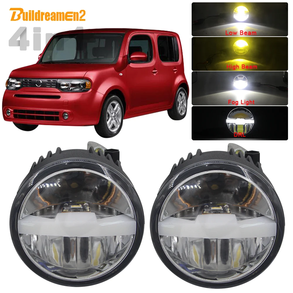 

30W Car LED Bulb Fog Light Headlight High Low Beam DRL With Harness Wire Three Color 12V For Nissan Cube Z12 Hatchback 2010-2014