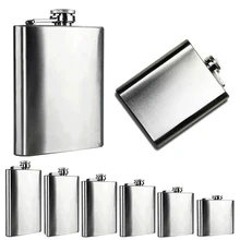 New Arrival Portable 4 5 6 7 8 10 Oz Stainless Steel Hip Liquor Whiskey Alcohol Flask Cap BIAH