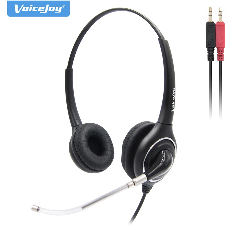 Dual 3.5mm plug call center laptop notebook headset PC