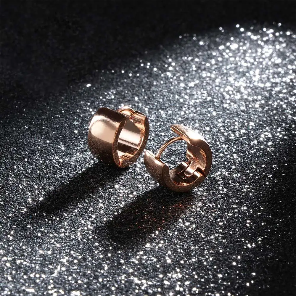 

1Pair Women Stud Earrings Punk Stainless Steel Earrings Lady Korean Style Cute Geometry Statement Ear Jewelry Wholesale