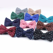 Мужские галстуки для шеи, смокинг, вязаная бабочка, звездный, в горошек, галстук-бабочка, толстые, двухслойные, предварительно завязанные, регулируемые, вязаные, повседневные Галстуки
