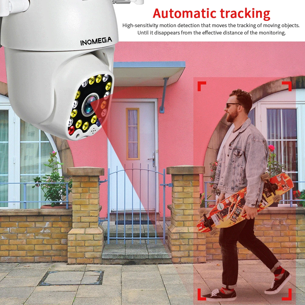 INQMEGA 1080P PTZ WIFI Camera Outdoor Auto Tracking Speed Dome WiFi Wireless CCTV Camera Security S
