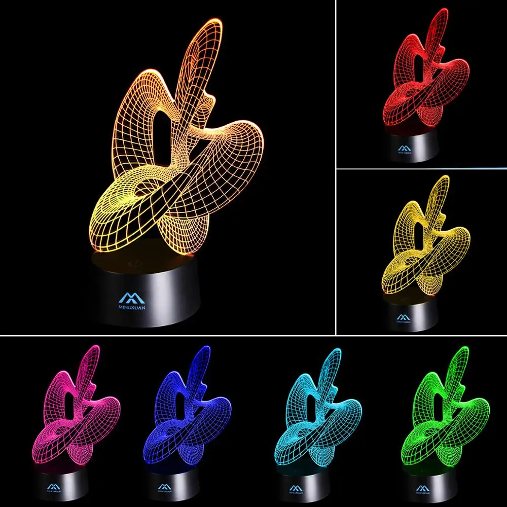 Flower Vase Book Light Novelty Lighting Birthday Party Gift Book Light Rechargeable 3D Lamp Illusion 7 Colors Touch Switch (7)