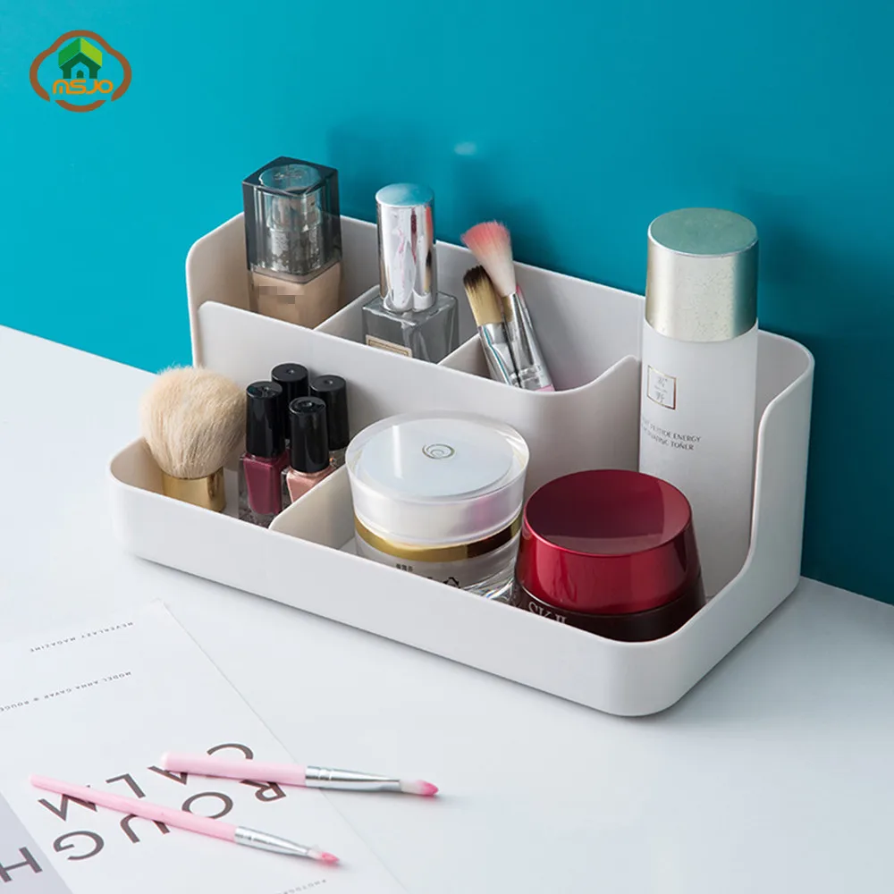 

MSJO Makeup Organizer Box Storage for Desktop Drawer Bathroom/Bedroom Storage Plastic Cosmetices Management Home Organizador Box
