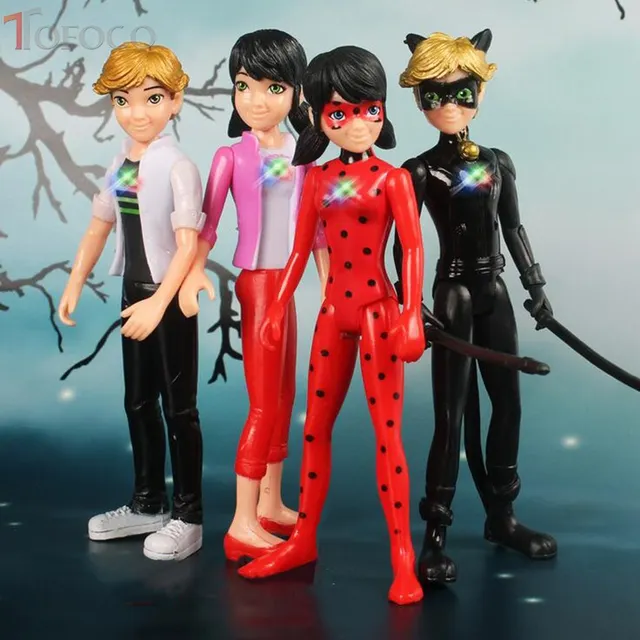 tofoco 4pcs set light miraculous ladybug dolls toy tales of ladybug tofoco 4pcs set light miraculous ladybug dolls toy tales of ladybug noir model toy doll