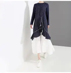 2018 Ограниченная серия, женское платье с круглым вырезом, бесплатная доставка, Весна 2019, новое корейское женское платье с длинным рукавом
