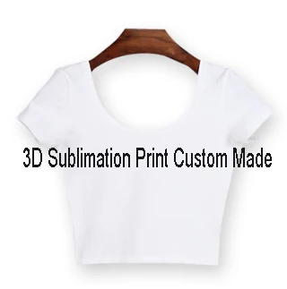 

Custom Made Create your own designs 3D Sublimation Print Milk Silk short sleeves Crop Tops