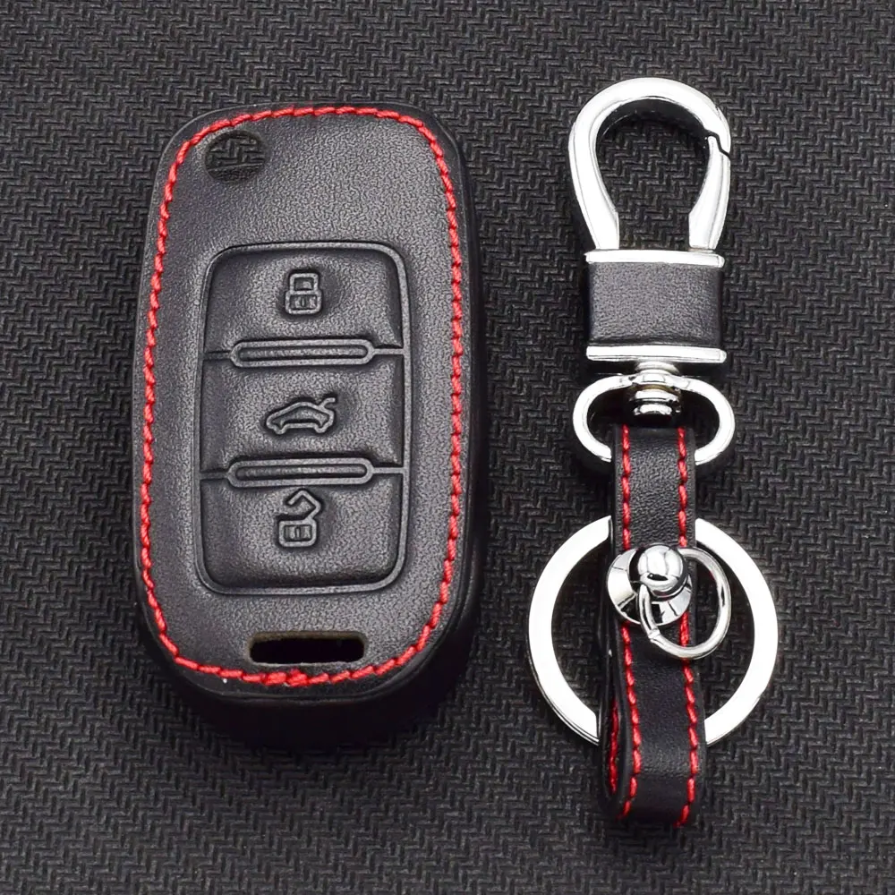 3 VW Volkswagen Jetta Golf 4 5 6 Polo Bora leather car key case cover