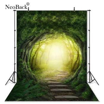 

NeoBack 5x7ft vinyl unwashable Scenic forest garden view children photo background Digital Printed Photographic Backdrops B0654
