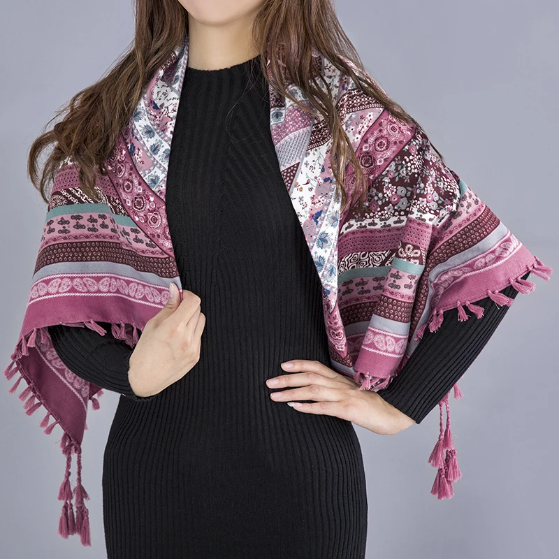 Квадратный шарф для женщин, цветной, стильный, удобный, теплый, шаль