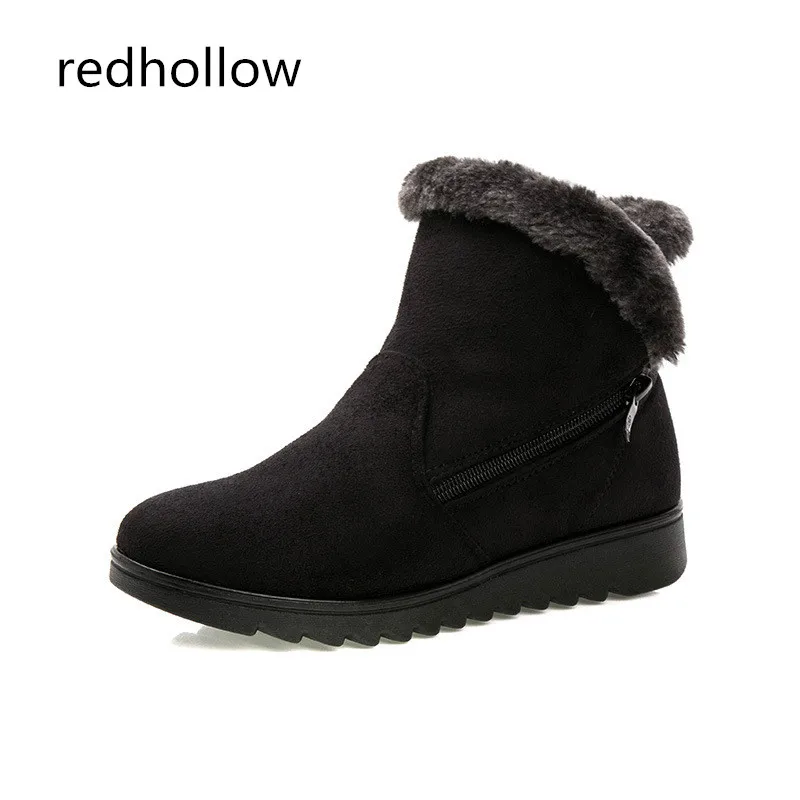 

Women Winter Boots Fashion Ankle Snow Boots Female Warm Plush Comfortable Mother Shoes Soft Botas Mujer Flats Zipprer Shoes