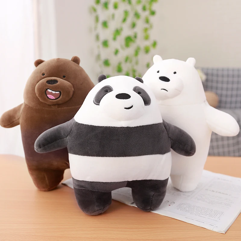 

25cm We Bare bears Cartoon Bear Stuffed Grizzly Gray White Bear Panda Plush Toy Doll Kawaii Birthday Gift for Kids Children