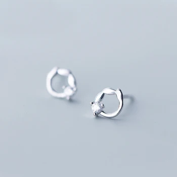 

MloveAcc 100% 925 Sterling Silver Jewelry Tiny Hollow Leaves CZ Stud Earrings for Women Girls Friend Kid Lady Gift