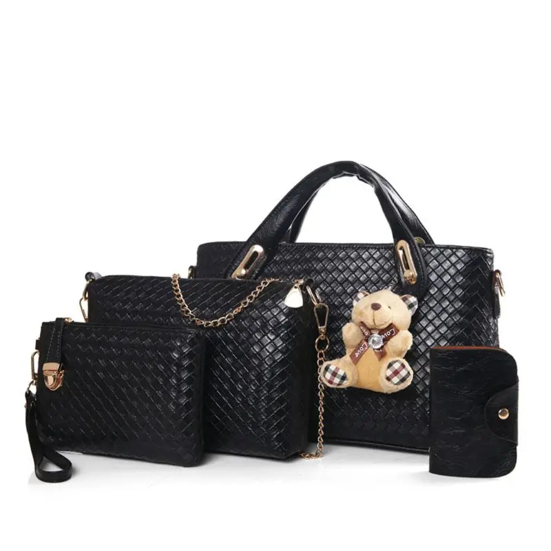 

THINKTHENDO 4PCS/Set Women Luxury Leather Handbag Fashion Lady Shoulder Bag Tote Purse Crossbody Messenger Satchel Lot 2018 New