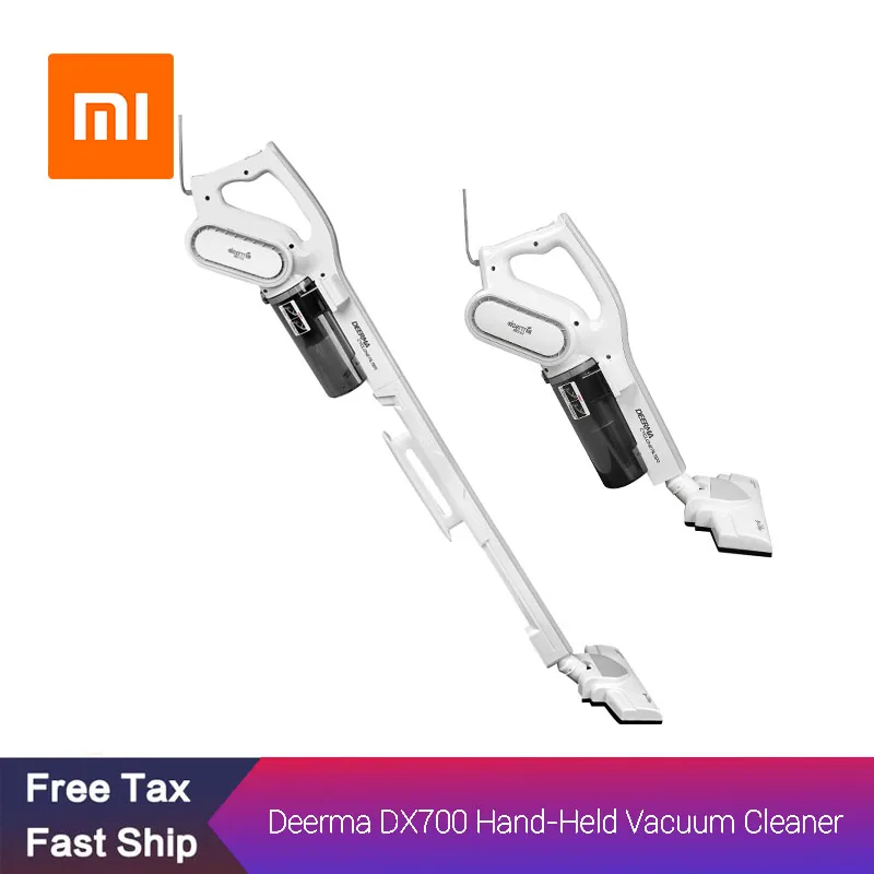 Xiaomi Deerma DX700 2 в 1 вертикальный ручной пылесос бытовой бесшумный 15 кПа с большой