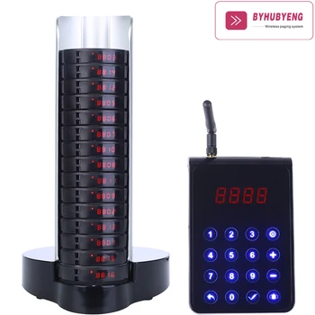 

BYHUBYENG Wireless Calling System Queue Number Calling System FCC CE Full Water-proof Long Range System Pager System For Church