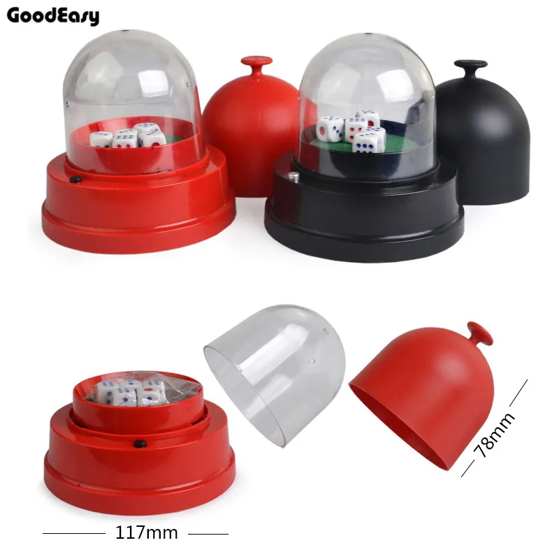 Electric Cup Plastic Transparent Cover Automatic Dice Roller Battery Powered Anti-cheating With 5pcs #13 White | Спорт и развлечения