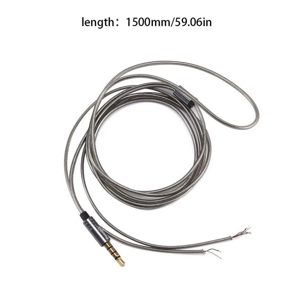 1,5 м Hi-Fi наушники гибкий кабель для ремонта 3,5 мм разъем для наушников аудио кабель Ремонт Замена шнур провод кабель наушников 4 контактный разъем