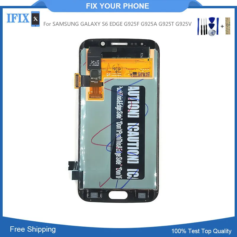 

For SAMSUNG GALAXY S6 EDGE G925F G925A G925T G925V LCD Display Touch Screen Digitizer Assembly With Stikers And Tools