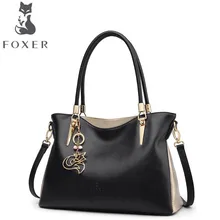 FOXER новые женские кожаные сумки женские известные бренды дизайнерская модная сумка на плечо женские кожаные сумки сумка на плечо