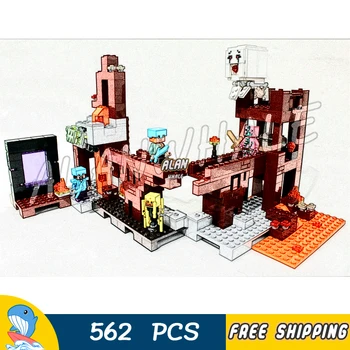 

562pcs My World The Nether Fortress Flame Lava Volcano 10393 Model Building Blocks Kids Bricks Compatible with Lago Minecrafted