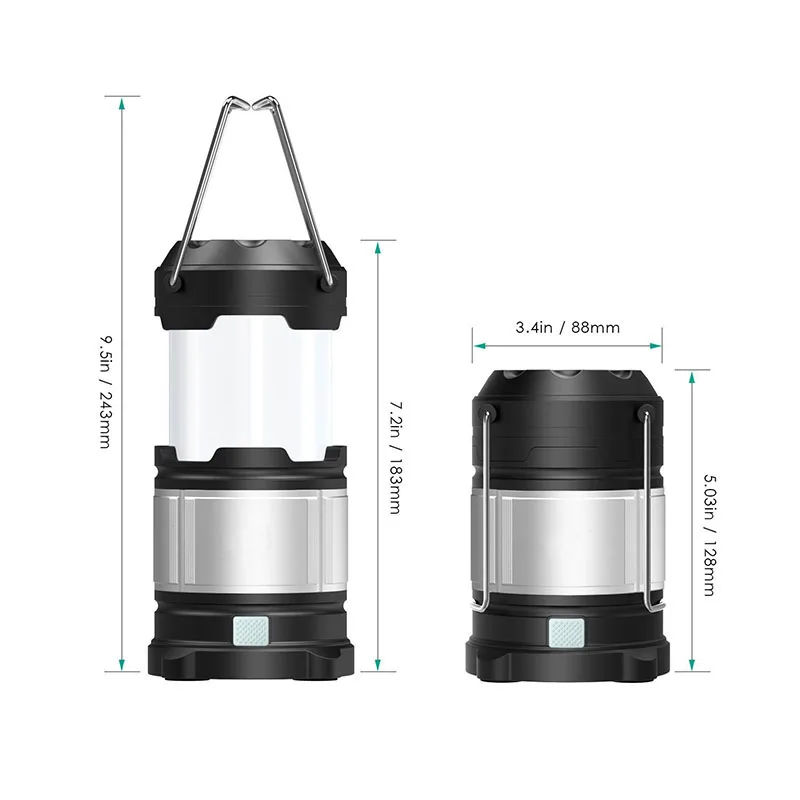 Baratos PANYUE linterna de Camping portátil LED recargable banco de energía USB luces de Camping 18650 linternas lámpara de tienda al aire libre luz de trabajo