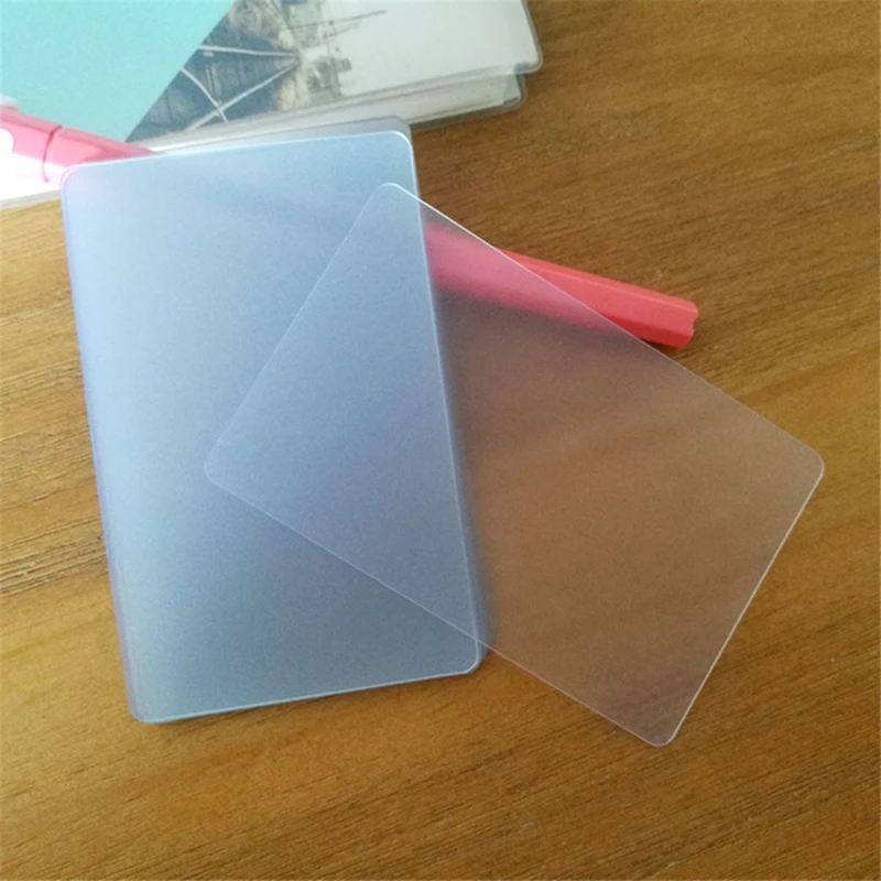 100 шт оптом 85,5*54 мм прозрачный ПВХ пластиковая визитка матовая пустая Именная Карта