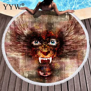 

Retro Printed 150cm Round Beach Towel Picnic Blanket Portable Outdoor Large Toalla Playa Beach+Towels Big Body Strandlaken