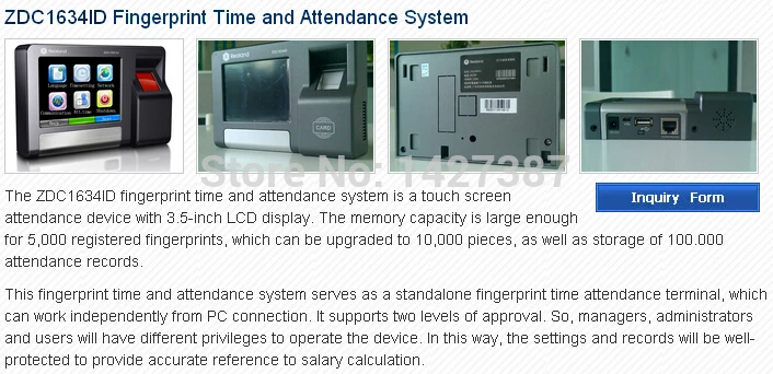 Realand ZDC1634ID TCP/IP отпечатков пальцев биометрический табельные часы с отпечатком пальца Регистраторы сотрудник посещаемости электронные английский контроль прохода машина