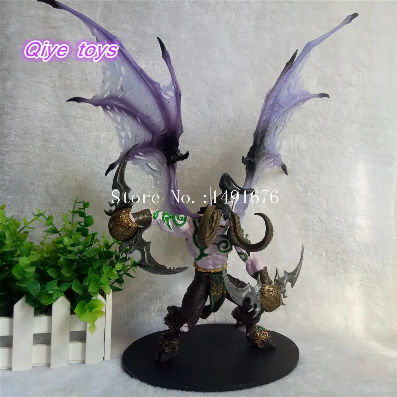  29cm WOW Demon Form Illidan Action Figures Toys Dota 2 Demon Hunter PVC Collectible Figures Model D