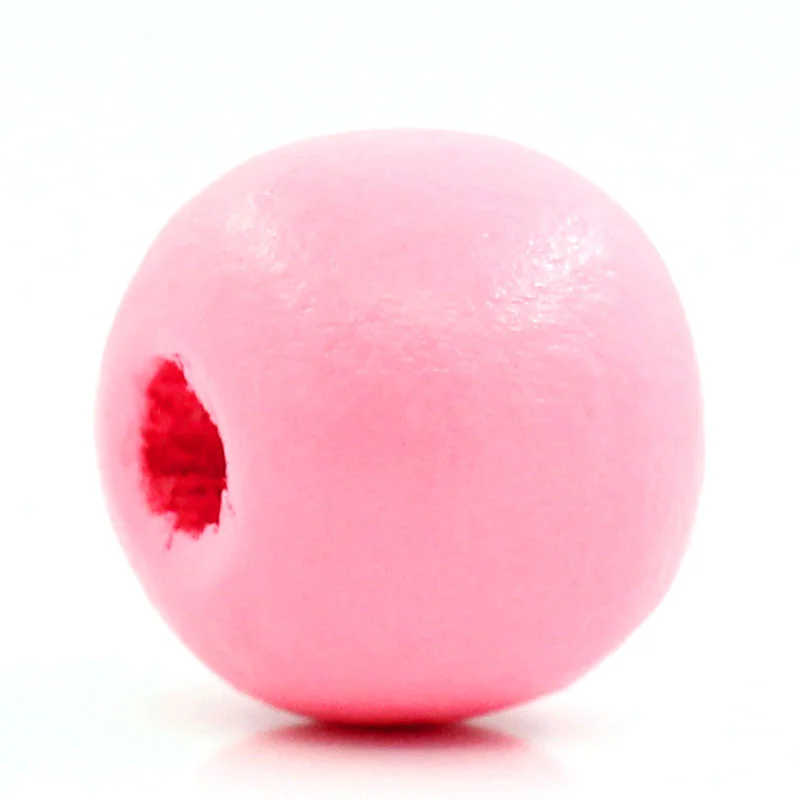 

DoreenBeads Wood Spacer Beads Round Pink Dyed 10mm Dia,Hole:Approx 3mm,200PCs (B25248)