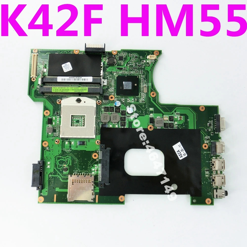 

K42F Motherboard REV 2.0/3.0/3.2/3.3 HM55 PGA989 For ASUS K42F P42F X42F A42F Laptop mainboard K42F Mainboard 100% Tested