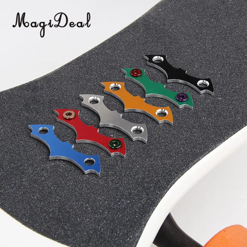 MagiDeal 4pcs Aluminum Alloy Skateboard Deck Protective Gasket Longboard Anti-sinking Prevent Sag Hardware for skateboard 