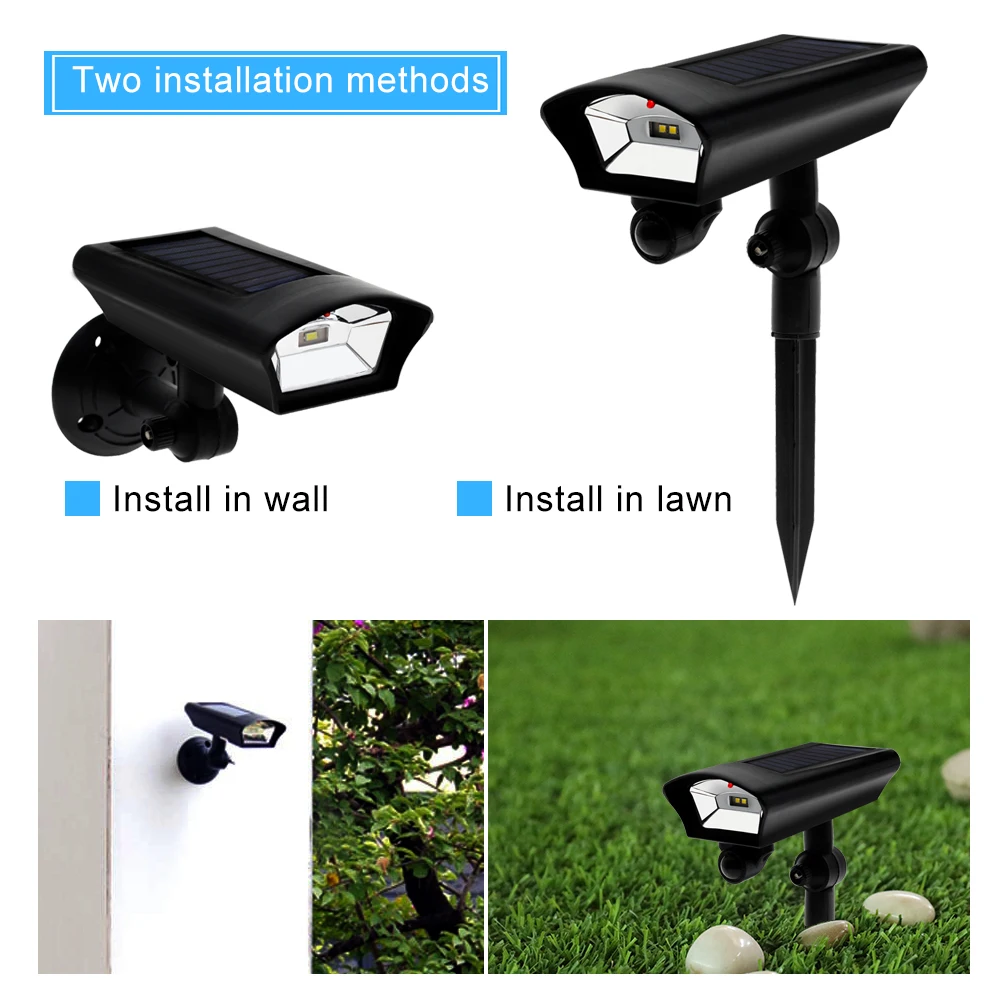 LED Solar Porch Lights with PIR Motion Sensor Outdoor Waterproof Monitor Camera Shape Spotlight Solar Security Lamp for Garden