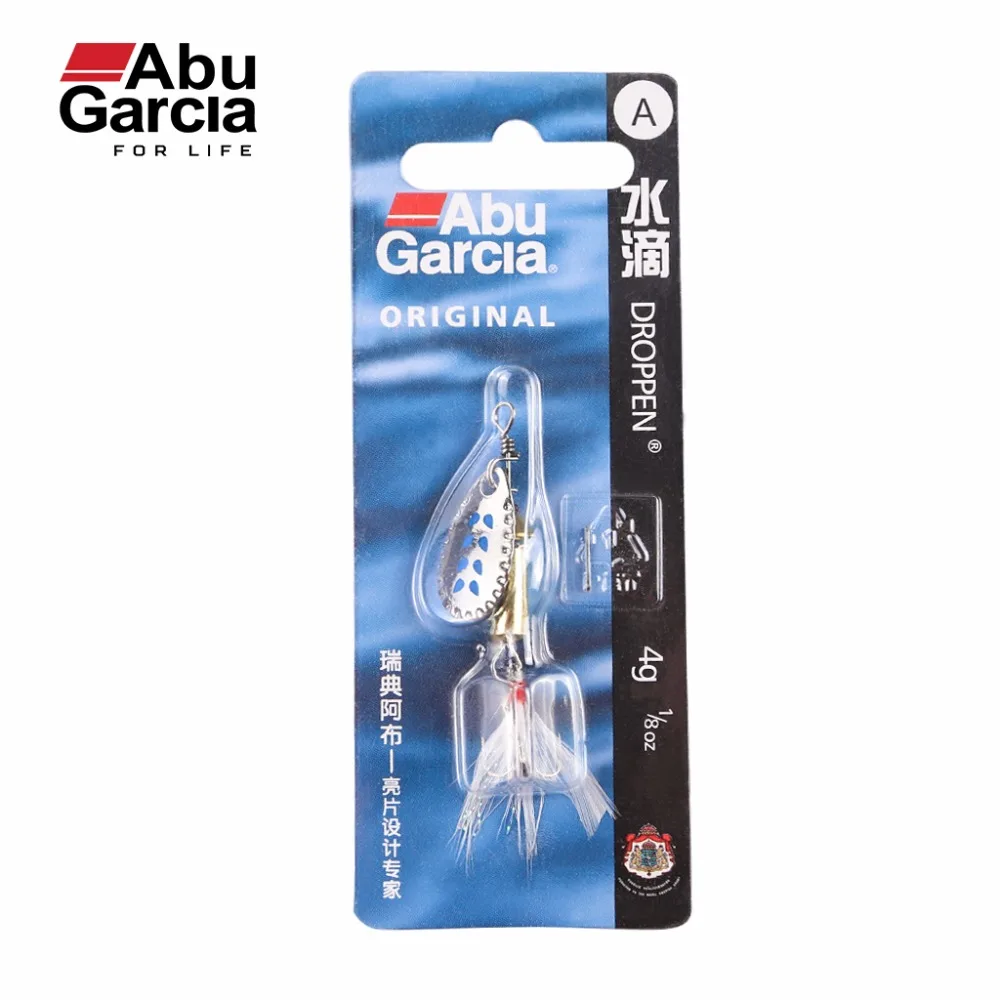 

100% Original Abu Garcia Brand Droppen Spinner Spoon Bait Spinnerbait Fishing Lure with Treble Hook 4g 6g 12g