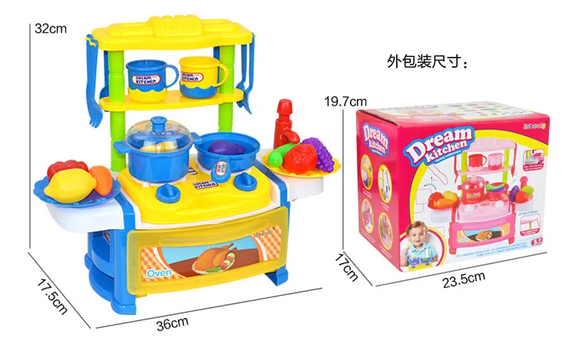 Новый Bigsize детская кухня игрушки многогранные детские игрушки кухня для девочек Моделирование большой Кухня пособия по кулинарии набор