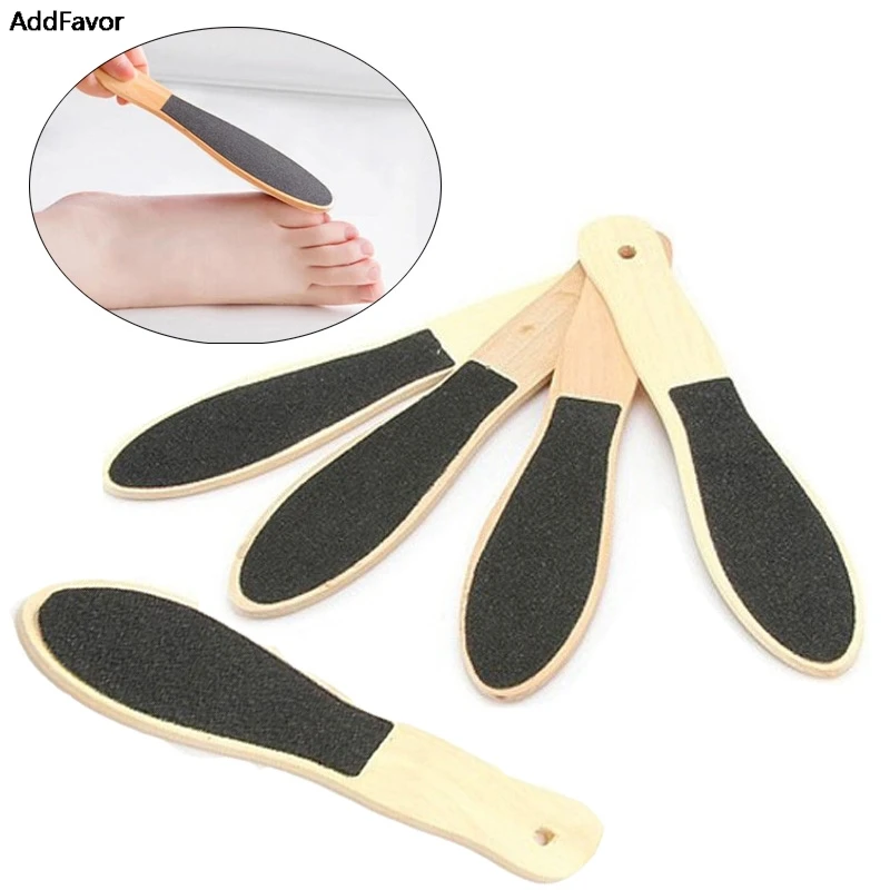 AddFavor 2PCS Double Side Wooden Handle Foot Rasp Professional Pedicure