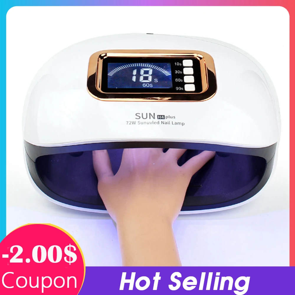 

SUN H4 Plus 72W UV Lamp LED Nail Lamp Two Hand Lamp Nail Dryer with 36 Leds Auto Sensor Time Display Manicure Curing Nail Gel
