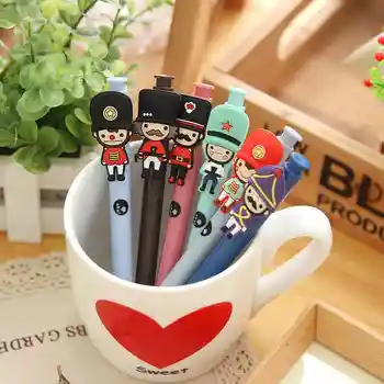 

6 pcs soldiers gel pen 0.5mm Black color ink for writing tools stationery Office School supplies EB536