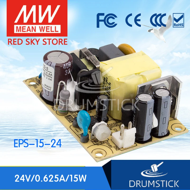 

MEAN WELL EPS-15-24 24V 0.625A meanwell EPS-15 24V 15W Single Output Switching Power Supply
