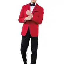 Индивидуальный заказ ручной костюм Красный смокинг для Свадебная официальная одежда смокинг жениха