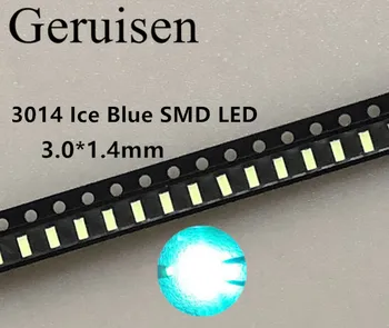 

500pcs/3014 LED 100PCS/LOT Chip ice blue Ultra Bright 0.1W 8-10LM 30mA 3V Surface Mount Chip Light Emitting Diode Lamp SMD Bead