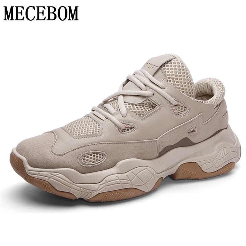 

2019 New Men's Chunky Sneakers Thick Sole Dad Shoes Male Mesh Breathable Men Casual Shoes Height Increasing Lovers Shoes 35-44