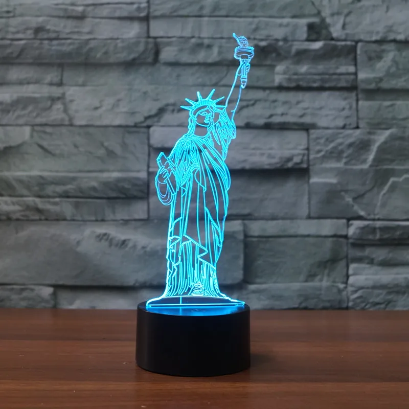 Novelty USB 3D Desk Table Lamp LED Novelty Statue Of Liberty Night Lamp