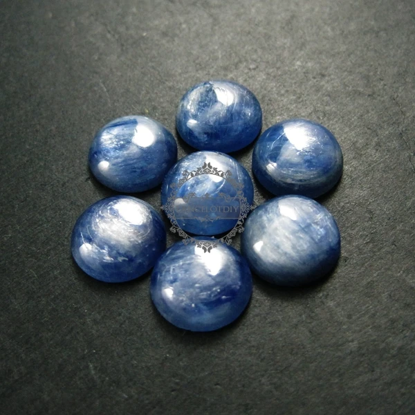 12 мм Синий Кианит круглый кабошон специальные ювелирные изделия принадлежности для кольца, серьги 4110090