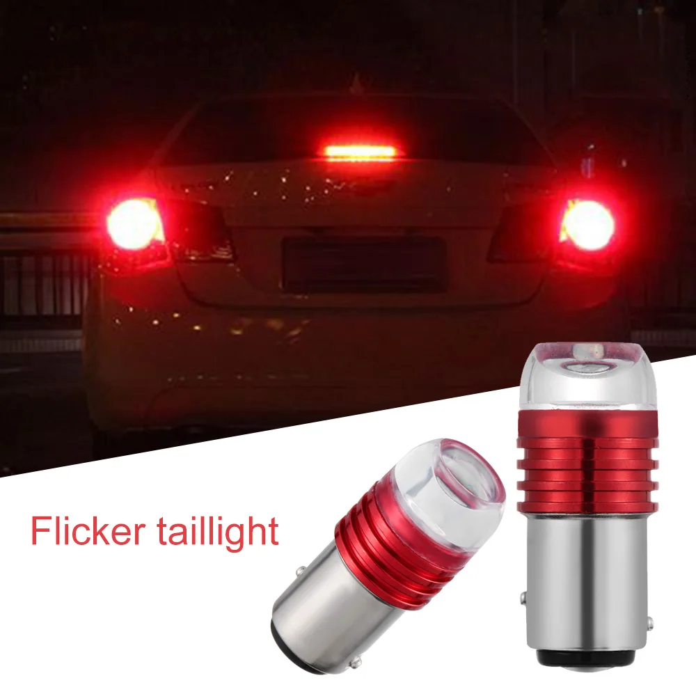 2X Red 1157 BAY15D P21//5W Strobe Flash Light Brakes Blink Led Tails Reverse Bulb