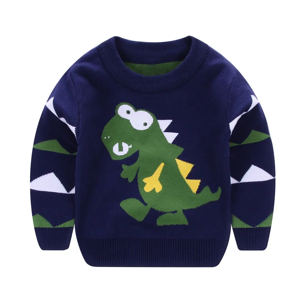 Boys Girls Baby Kids Long Sleeves Dinosaur Cartoons Sweaters Soft Warm Coats New Arrival