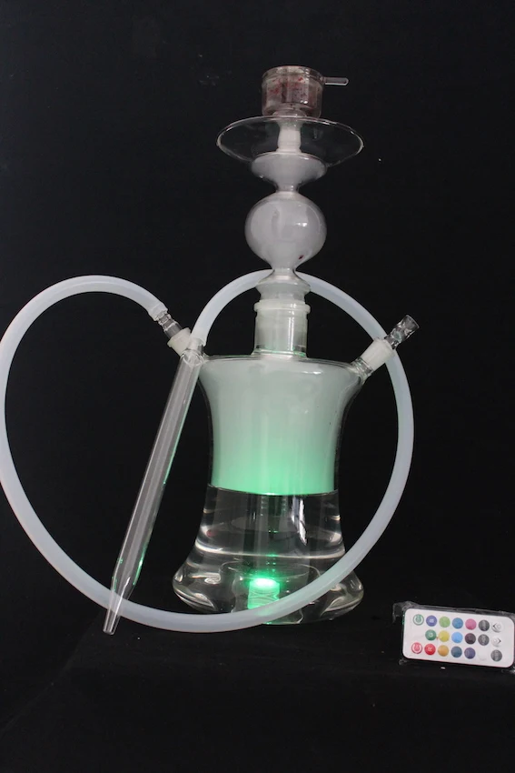 Shisha Best Selling chicha and Bigger Clear Glass Hookah With LED Light