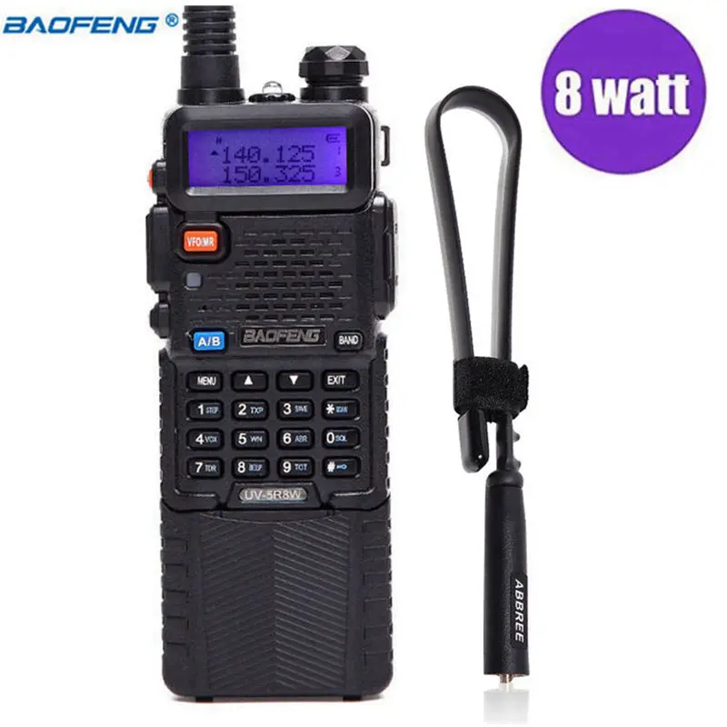 

BaoFeng UV-5R 8Watts high power Walkie Talkie 3800mah 10KM long range vhf/uhf 8 w Two way CB radio Portable uv5r hiking hunting